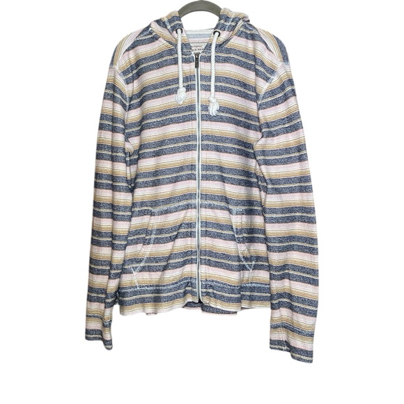 Fat Face Other - Fat Face Full Zip Hooded Sweatshirt Mens Medium Striped Cotton Hoodie Surf